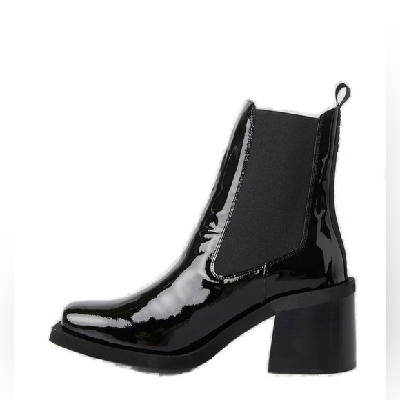 GANNI Patent Leather Mid-Calf Chelsea Boots size 39 - Picture 2 of 5